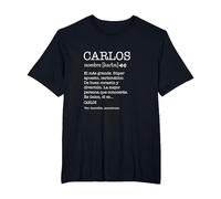 Regalo para Carlos con Nombre Divertido Significado Hombres Camiseta, Hombre Tallas Grandes, Negro, 6X Alto