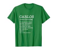 Regalo para Carlos con Nombre Divertido Significado Hombres Camiseta, Hombre, Verde Kelly, XXL