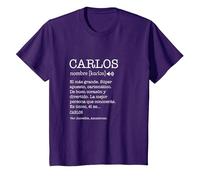Regalo para Carlos con Nombre Divertido Significado Hombres Camiseta, Niños, Morado, 2 años