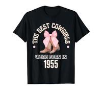 Regalo para cumpleañera Western con Las Mejores Vaqueras Nacidas en 1955 Camiseta gráfica económica, Hombre, Negro, L