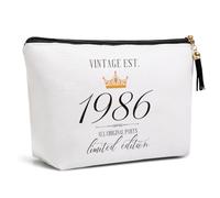 Regalo para el 40 Aniversario es una Mujer Amistad, Amigo, Regalo de cumpleaños para mamá, Esposa, Hermana, tía, Bolsa de Maquillaje Divertida, decoración de Viaje, Bolsa, Vintage EST