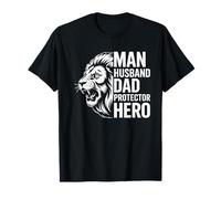 Regalo para el día del padre con cabeza de león con corazón Camiseta