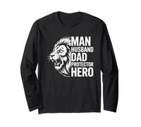 Regalo para el día del padre con cabeza de león con corazón Manga Larga