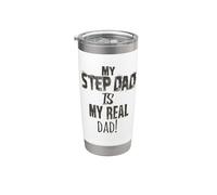 Regalo para el Día del Padre My Step-Dad is My Real Dad Vaso térmico de acero inoxidable de doble pared