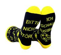 Regalo para el día del padre para papá Fútbol Regalos para hombres y mujeres Calcetines divertidos con texto en alemán "Bitte Nicht Stören Ich schaue Fußball Neuheit Papa Geschenk Geburtstag Fußball