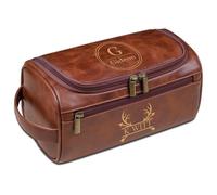 Regalo para el día del padre para papá, neceser de cuero personalizado con nombre grabado, kit de aseo perfecto para marido, abuelo, cumpleaños, regalo personalizado de Navidad