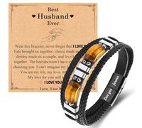 Regalo para el día del padre para papá, padrastro, abuelo, marido, pulsera de ojo de tigre, pulsera de cuero para hombre, regalos para hombres, día del padre, cumpleaños, Navidad, día de San Valentín