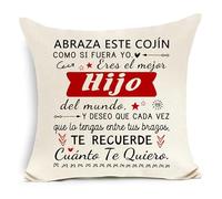 Regalo para el Hijo de Parte de mamá y papá Abraza Este cojín como si Fuera yo Funda de cojín Decorativa para el hogar para el cumpleaños del Hijo graduación