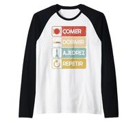 Regalo para el Jugador de Ajedrez Divertido Artículo Camiseta Manga Raglan