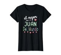 Regalo para el Nombre de Juan - El Mejor John El Mundo Camiseta gráfica económica, Mujer, Negro, M
