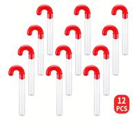 Regalo para Ella/Él, Juego de 12 Tubos Grandes de Plástico para Dulces con Forma de Muletas, Diseñados para Guardar Dulces . Contenedores Transparentes con un