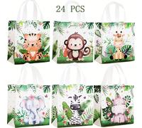 Regalo para Ella/Él, set de 24 bolsas de con temática de y diseños de animales , perfectas para celebraciones de . Hechas de material no tejido, bolsas de son ideales para artículos de .