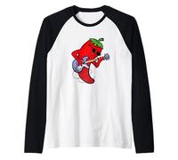 Regalo para Guitarrista Red Hot Chilli Camiseta Manga Raglan