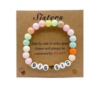 Regalo para hermana mayor, pulsera para hermana mayor, regalos para hermanas pequeñas para niñas pequeñas, anuncio de hermana mayor, joyería para hermanas