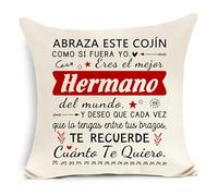 Regalo para Hermano Abraza Este cojín como si Fuera yo Funda de cojín Decorativa para el hogar para Regalo de cumpleaños Navidad o graduación para Hermano