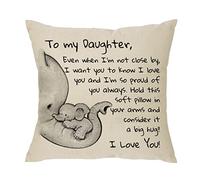 Regalo para hija de mamá y papá - Even When I'm Not Close by I Want You to Know I Love You and I Am So Proud of You-Reminder Gift for Women Lady Girls Daguther Cumpleaños Navidad Funda de almohada