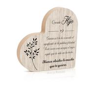 Regalo Para Hijo, Placa Corazón de Madera 2 cm Grosor, Ideas Regalos Navidad, Regalos para Hijos Adultos, Regalo Hombre Joven, Regalos Hombre Navidad, Regalos Cumpleaños Hijo Regalos para Casa Familia