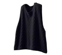 Regalo para hombre Retard Chaleco de punto calado de color sólido para mujer, suéter suelto e informal, femenino camiseta niña marca, Le Noir, XXL