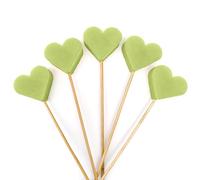 Regalo para invitados - Pack 15 uds. Piruleta de jabón aromático en forma de corazón - Detalle para eventos: cumpleaños, bodas, bautizos, comuniones, fiestas infantiles - Aroma: Té verde