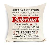 Regalo para la Sobrina de Parte de la tía y el tío Abraza Este cojín como si Fuera yo Funda de cojín Decorativa para el hogar para el cumpleaños, Navidad o graduación de la Sobrina