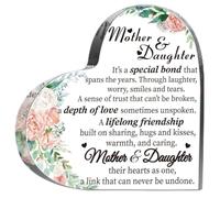 Regalo para mamá de hija e hijo, bloque acrílico en forma de corazón para mamás, letrero de placa de corazón para agradecido, día de la madre, cumpleaños, Acción de Gracias, ideas de regalo (mamá e
