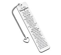 Regalo para mi hija de mamá papá inspirador marcapáginas para hija, hijastra, 16, 18, 21, regalo de cumpleaños para adolescentes, niñas, graduación, vuelta a la escuela, Acción de Gracias, regalos de