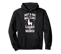 Regalo para Mujer de Just A Girl Who Loves Llamas and Hockey Sudadera con Capucha