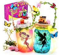 Regalo para Niñas, Kit de Manualidades de Linterna de Hadas 8 9 10 11 12- Regalo para niños - Luz Nocturna de Tarro de Albañil con Control Remoto - Actividades Creativas de Arte de Bricolaje