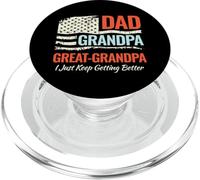 Regalo para papá, abuelo, gran abuelo, I Just Keep Getting Better PopSockets PopGrip para MagSafe