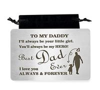 Regalo para papá de hija, tarjeta de cartera de metal para el día del padre, regalo para papá, padre, papá, I'll Always Be Your Little Girl You'll Always Be My Hero Daddy, regalo para padre, Silver