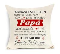 Regalo para papá de Parte de su Hija e Hijo Abraza Este cojín como si Fuera yo Funda de cojín Decorativa para papá Regalo de cumpleaños