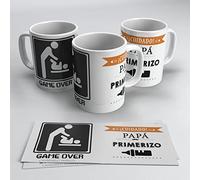 Regalo para papá primerizo Taza - ¡Cuidado! Papá primerizo Game Over Cambiando Pañales! Cerámica 355ml - Regalo Original Futuro Papa