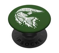 Regalo para Pescadores, Camiseta de Pescado para Hombre, Lucio, Gran Lucio PopSockets PopGrip Adhesivo