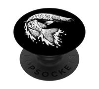 Regalo para Pescadores, Camiseta de Pescado para Hombre, Lucio, Gran Lucio PopSockets PopGrip Adhesivo