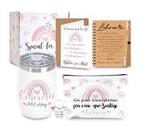 Regalo para profesora, taza térmica de 12 oz con tapa, neceser de cosméticos, cuaderno, llavero, bolígrafo, tarjeta de felicitación, regalo de despedida, profesor para escuela primaria, escuela