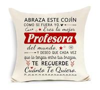 Regalo para Profesores de Parte de los Alumnos Abraza Este cojín como si Fuera yo Funda de cojín Decorativa para el hogar para Profesores Regalo de cumpleaños Navidad jubilación o graduación