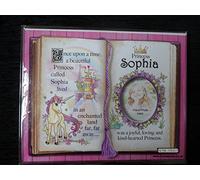 Regalo para Sophia princesa unicornio pantalla plana con especial Verso y elección de marco de fotos marrón Brown Frame