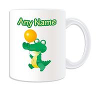 Regalo personalizado - Cocodrilo Taza (diseño animal tema, blanco) - N 'importe quel nombre/mensaje en tu taza única