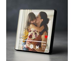 Regalo Personalizado con Canción y Foto Día del Padre Madre | Regalos para Parejas | Ideal para Aniversario, San Valentín Boda o Cumpleaños | Placa Hombre Mujer Imán de Nevera (Foto)
