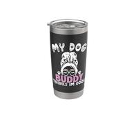 Regalo personalizado con nombre de perro con texto en inglés «My Dog Thinks Im Cool» Vaso térmico de acero inoxidable de doble pared