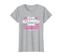 Regalo Personalizado de Alejandría Es una Cosa de Alejandría Camiseta, Mujer, Gris Jaspeado, XS