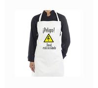 Regalo personalizado: delantal 'Peligro cocinando' personalizable con nombre
