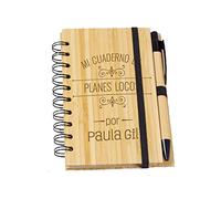 Regalo personalizado: divertido bloc de notas de madera grabado con nombre y apellido