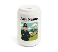Regalo personalizado - Hucha de tamaño de lata de coca de policía y coche de policía (diseño profesional) cualquier mensaje de nombre único - PC SGT INSP CID DS Detective Sargento Sargento Sombrero