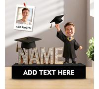 Regalo Personalizado para Graduación Figura Personalizada con Foto en Caricatura Acrílico Decoración Escritorio Regalo Detalle Único para Graduados, Hija Hijo Amigos o Compañeros en su Día Especial