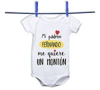 Regalo personalizado para un bautizo: body para bebé personalizable con el nombre del padrino 3-12 meses