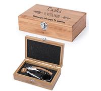 Regalo Personalizado - Set de vino completo y Personalizado con el nombre y mensaje que quieras - Regalo día del padre - Regalo para hombre - Regalo para Mujer