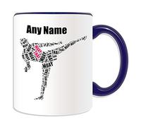 Regalo personalizado - Taza con símbolo de Muay Thai Boxing Kick (tema de diseño de artes marciales, opciones de color) - Cualquier nombre/mensaje en tu único - Kung Fu Kungfu Tailandia Indochino