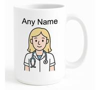 Regalo personalizado - Taza grande rubia para enfermera (diseño profesional) cualquier mensaje de nombre único - PC SGT Insp CID DS Detective Constable Sargeant Hat Cap Helmet