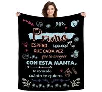 Regalo Primo Hombres, Mi Primo Regalos Originales para Primos Ideas Regalo de Cumpleaños Navidad Regalo de Larga Distancia Recordatorio Decoración Mantas Manta de Descanso (Primo-Negro)